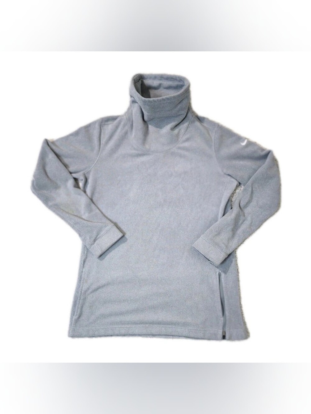 Nike Light Gray Turtleneck Fleece Pullover for Women